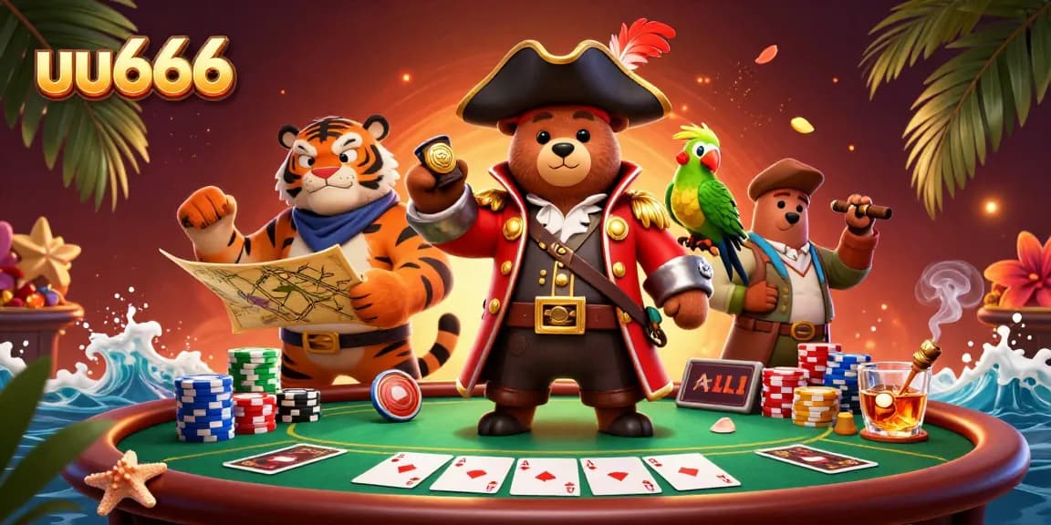 Experience thrilling gambling action at uu666 with vibrant casino elements and pirate characters