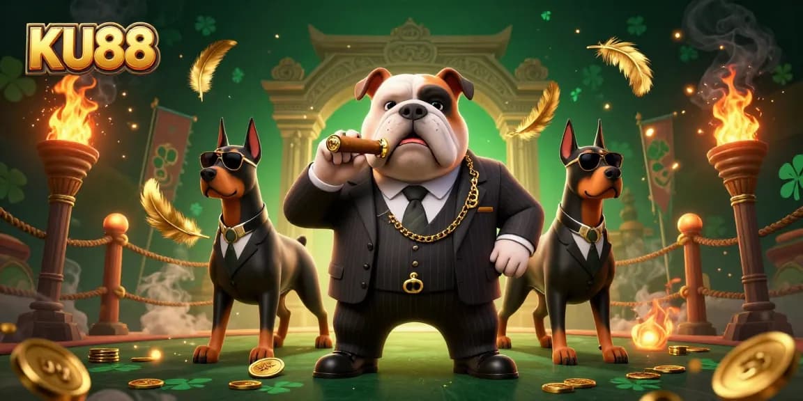 Engage with KU88 at a vibrant casino scene showcasing dynamic characters and rich betting elements.