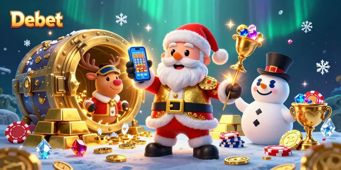 Engage with Debet's exciting casino adventure featuring cartoon characters in a vibrant setting.