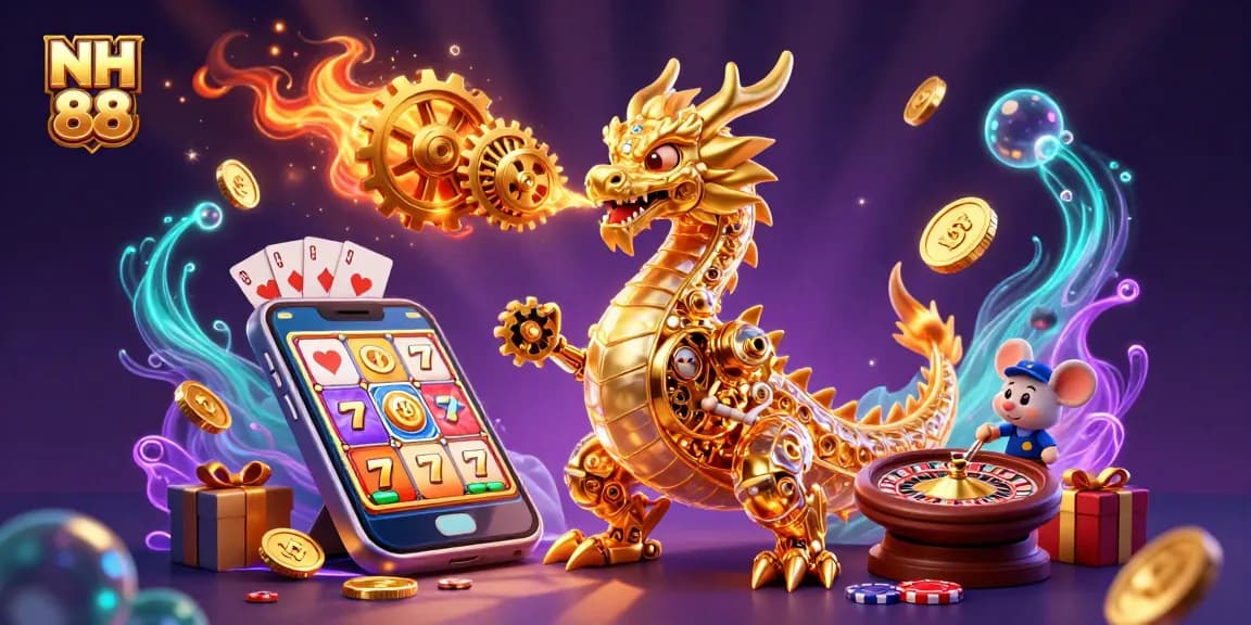 Experience thrill with NH 88 as you spin vibrant slot games and uncover magical treasures in an engaging casino scene.
