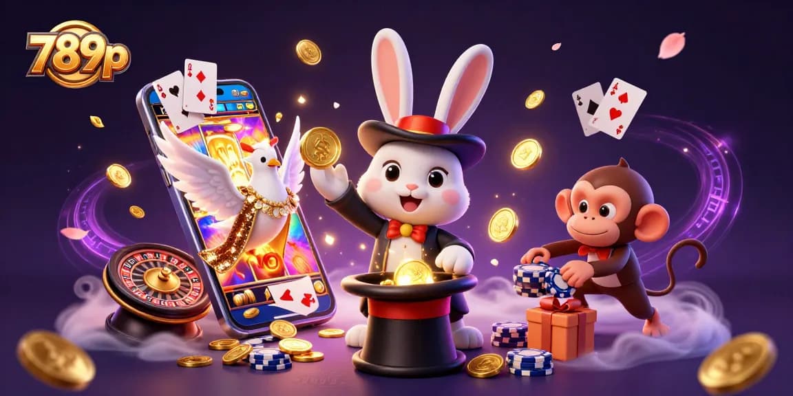 Experience the thrilling games at 789p with a playful rabbit magician, a glamorous dove assistant, and a cheeky monkey.