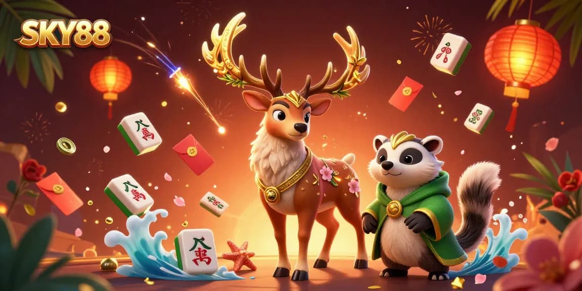 Engage in thrilling gaming action at SKY88 with dynamic casino elements and magical characters.