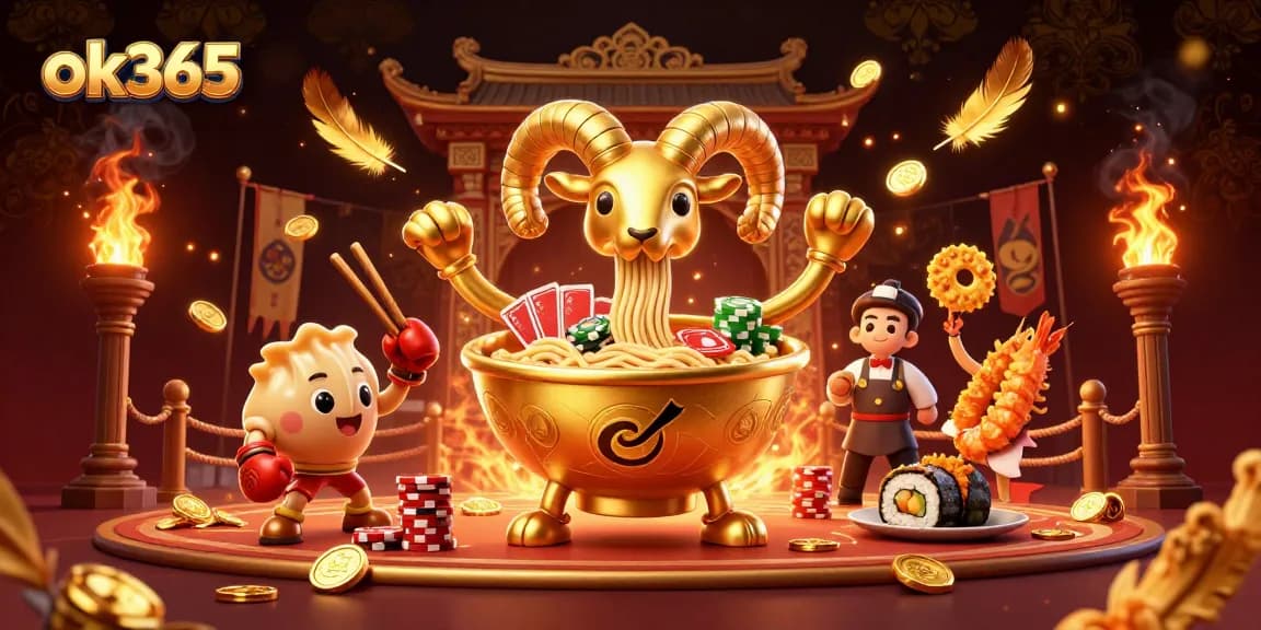 Engage with the dynamic excitement of ok365 through an exhilarating 3D animation featuring unique culinary characters in gaming.