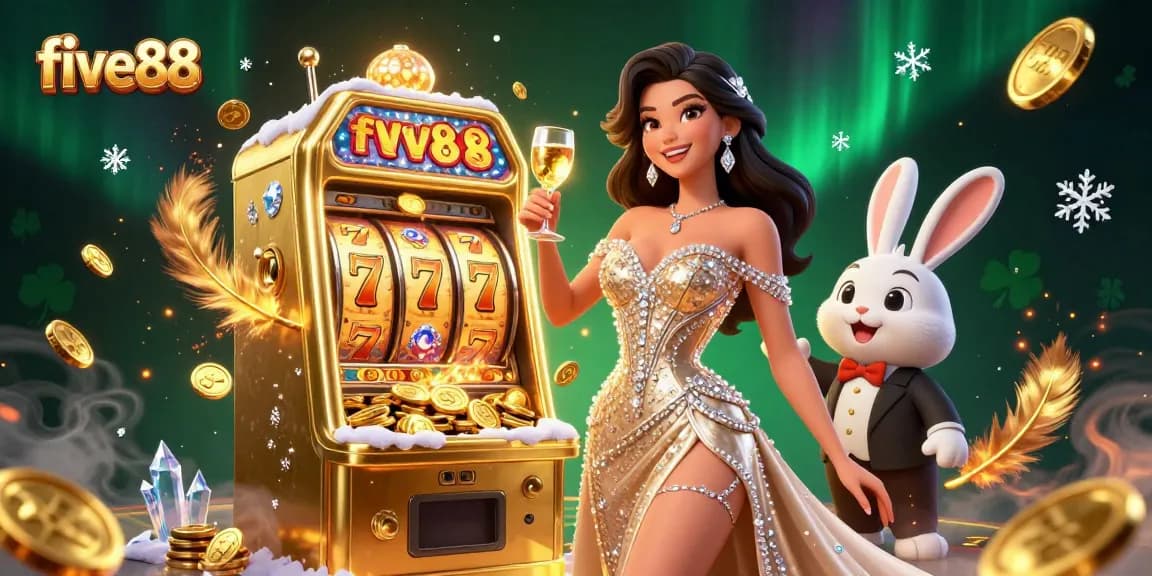 Experience excitement with five88's stunning celebration at a jackpot slot machine.