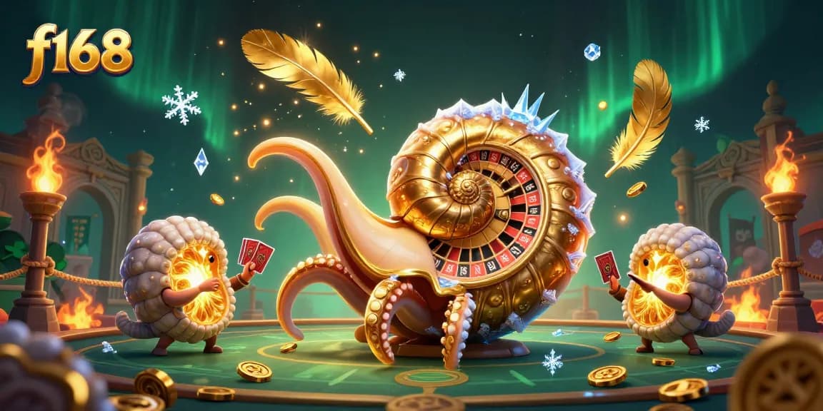Enhance your gaming experience with f168, featuring vibrant 3D elements and a dynamic casino scene.