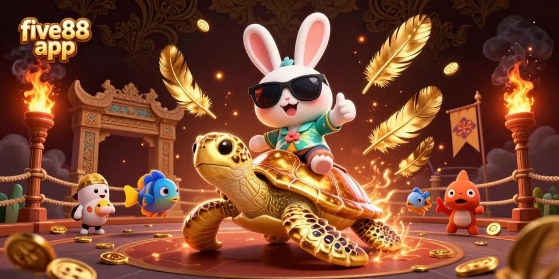 Experience the excitement of the five88 app with vibrant characters and dynamic casino elements.