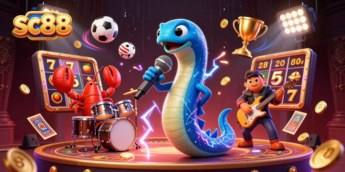 Experience high-energy gambling thrills with sc88 in this vibrant casino performance illustration.