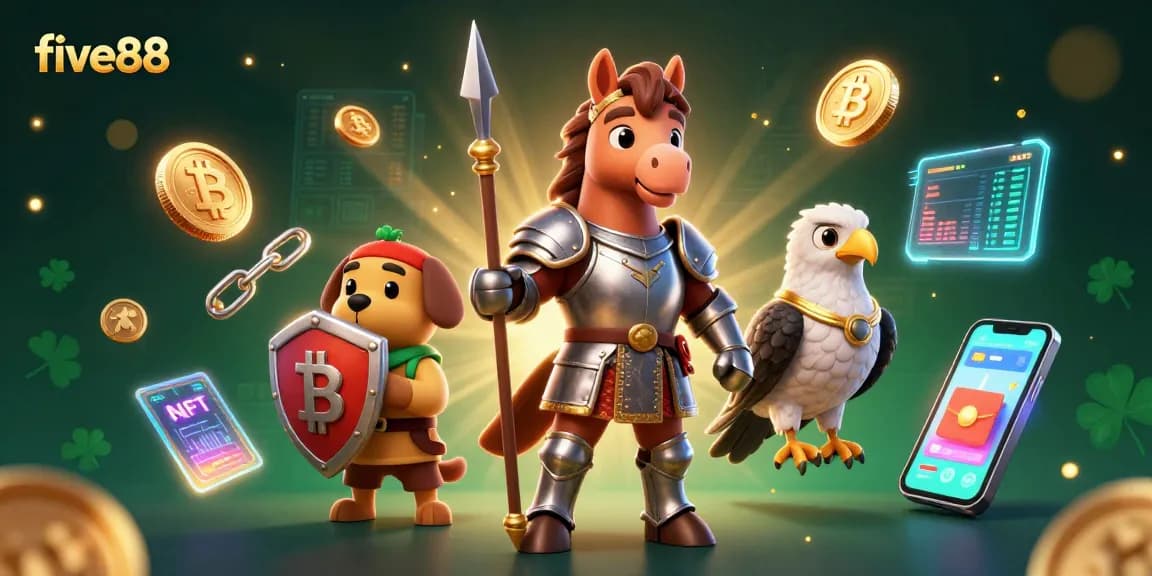 Experience five88's thrilling casino adventure with knights, crypto coins, and more in an action-packed 3D scene.
