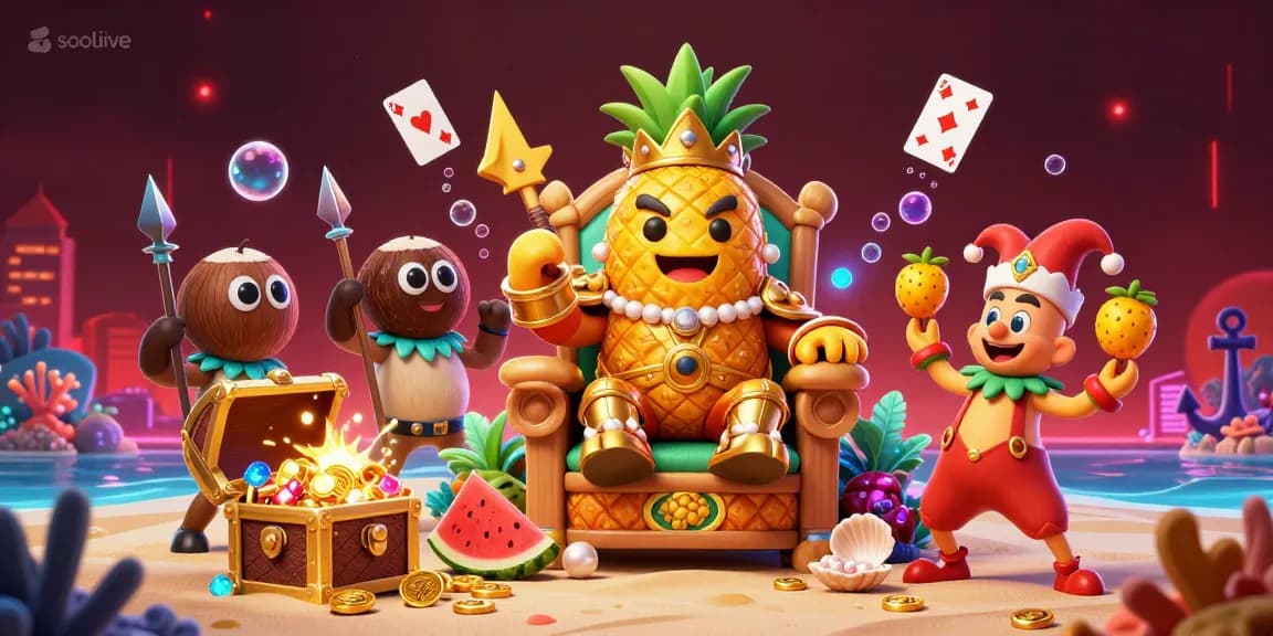 Socolive transforms viewing into a vibrant experience with a lively beach casino scene packed with colorful elements.