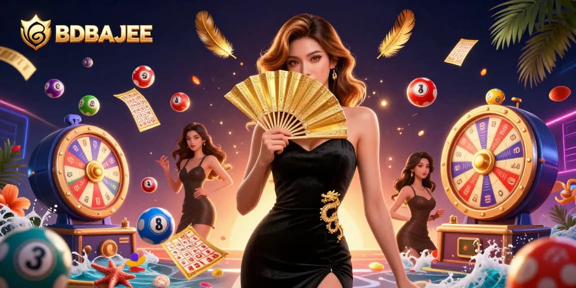 BDBAJEE invites you to experience thrilling gaming adventures with vibrant lottery elements in a captivating casino scene.