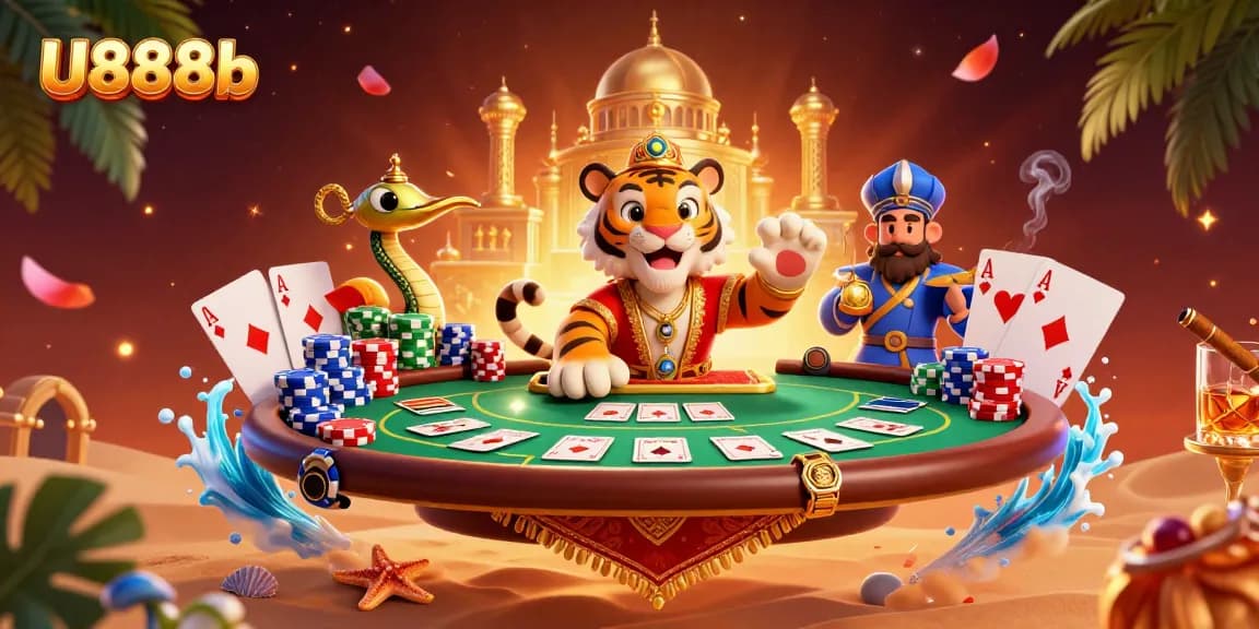 Engage with U888b's thrilling casino excitement featuring a vibrant Arabian Nights theme and dynamic gambling elements.