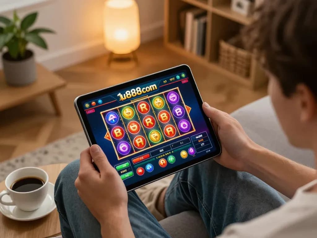 Player enjoying the 1u888com casino app during an engaging online gaming session.