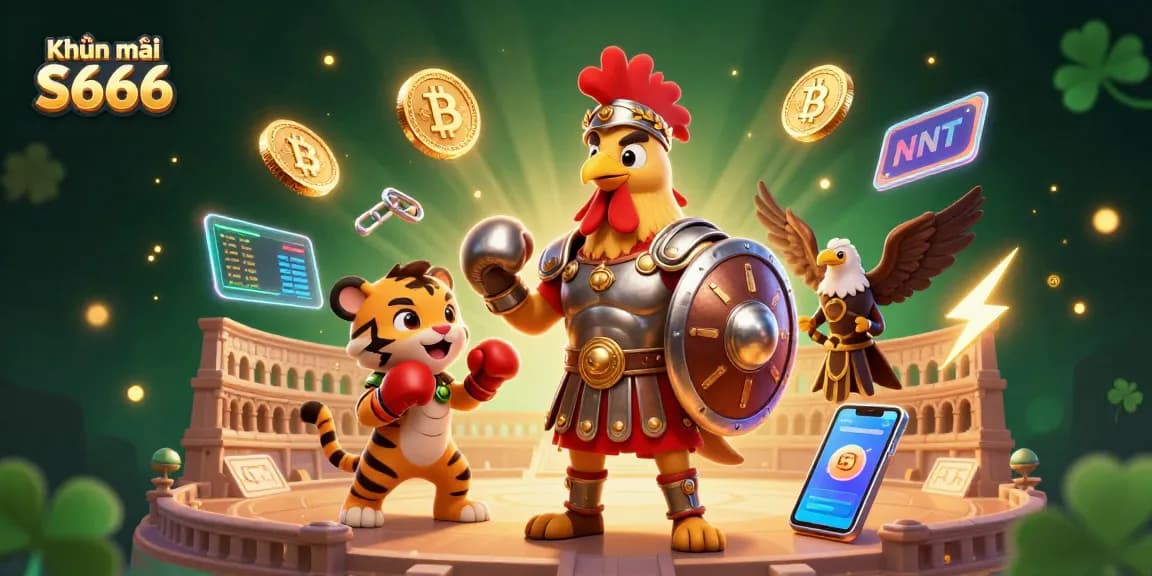 Engage with Khuyến mãi S666 through exciting promotions in a vibrant 3D gaming scene.