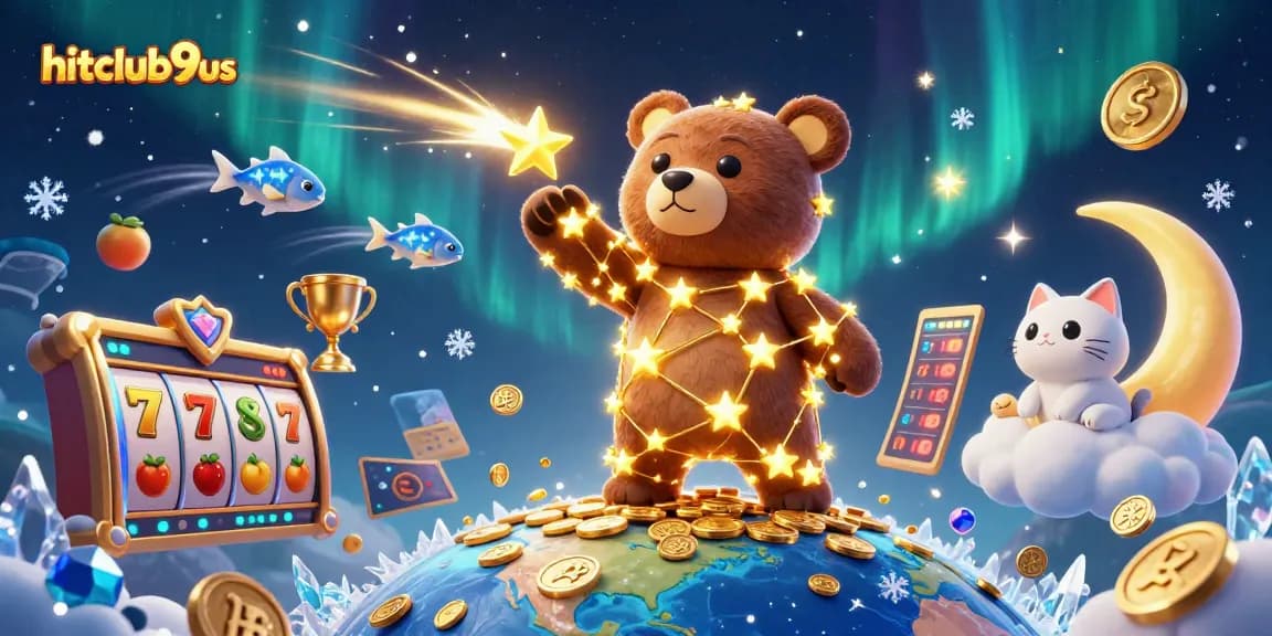 Dive into the thrilling world of hitclub9us with a vibrant 3D casino scene featuring slots!