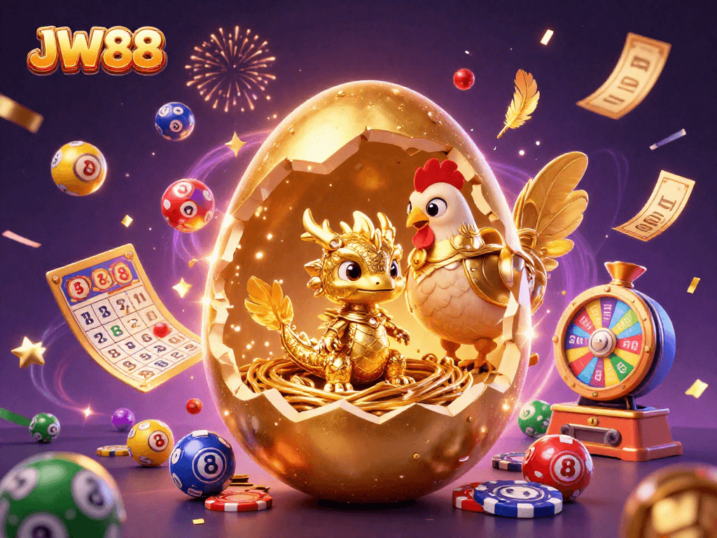 Catch the excitement at JW88 with our vibrant golden dragon illustration encapsulating thrilling games.
