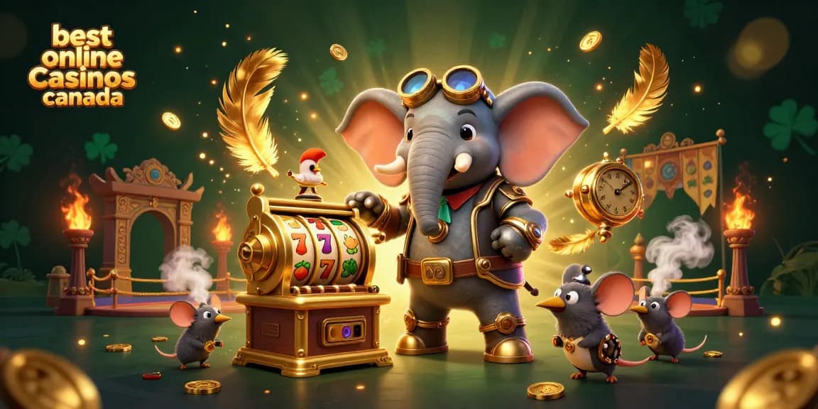 Experience the thrill at the best online casinos Canada with our engaging steampunk casino scene!