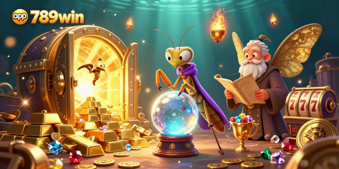 Win big with the app 789win in this enchanting casino illustration filled with treasures.