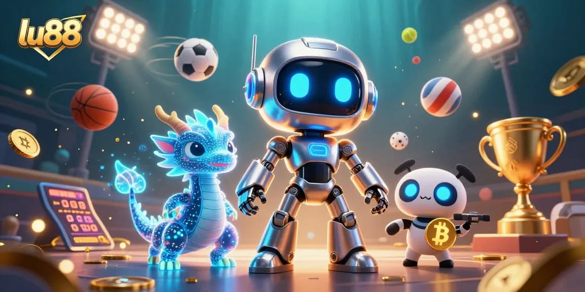 Experience thrilling betting at lu88 with animated sports elements and vibrant digital characters.