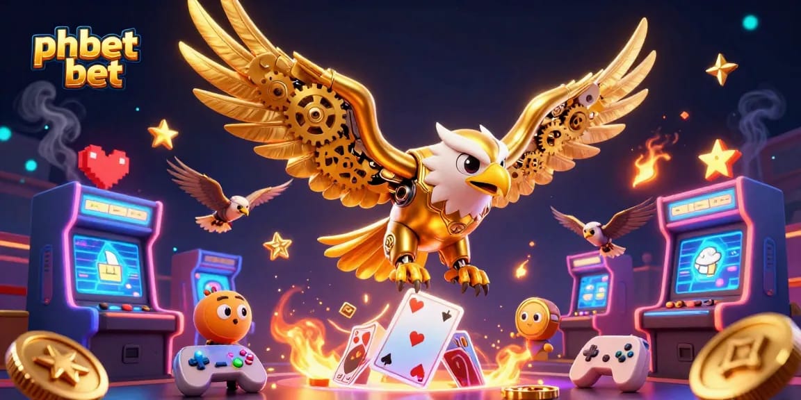 Engage in thrilling phbet bet adventures with a golden eagle diving through playing cards.