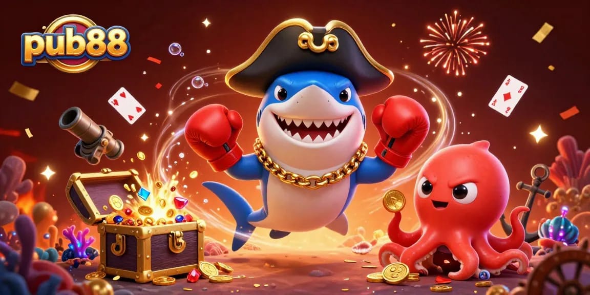 Engage with thrilling games at pub88, a vibrant underwater scene with rich gaming elements.