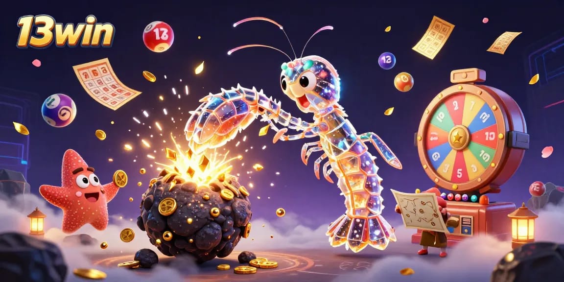 Engage with 13win's vibrant casino adventures featuring a galactic samurai in a dynamic scene with tokens and wins.