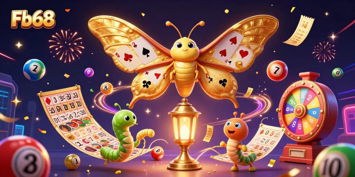 Engage with the vibrant world of Fb68 as colorful lottery balls bounce amidst golden casino treasures.