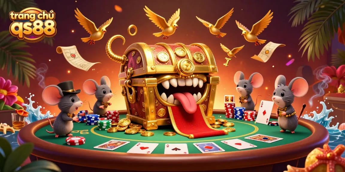 Experience thrilling adventures at trang chủ qs88 with a vibrant casino-themed illustration.