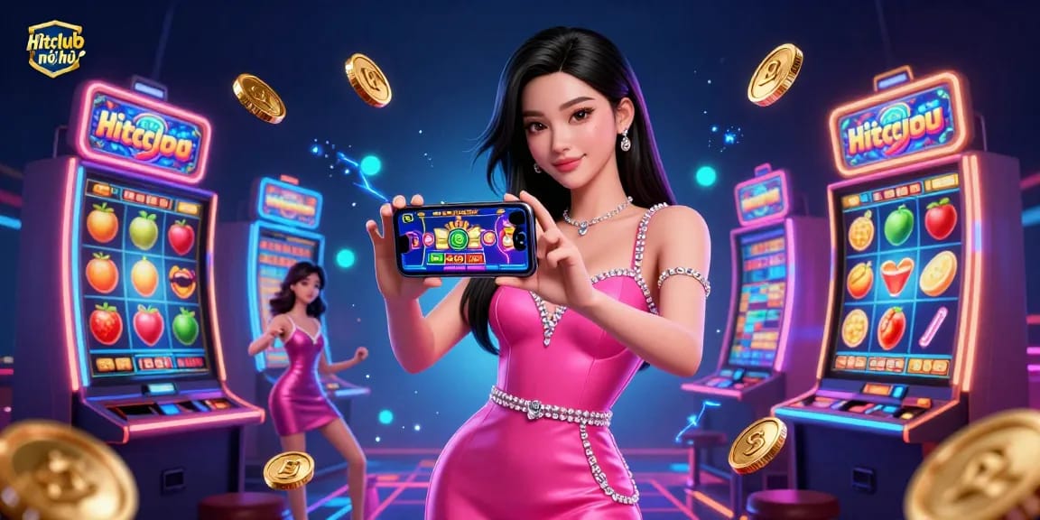 Immerse yourself in Hitclub nổ hũ, experiencing exciting gameplay with vibrant slot machines and jackpot elements.