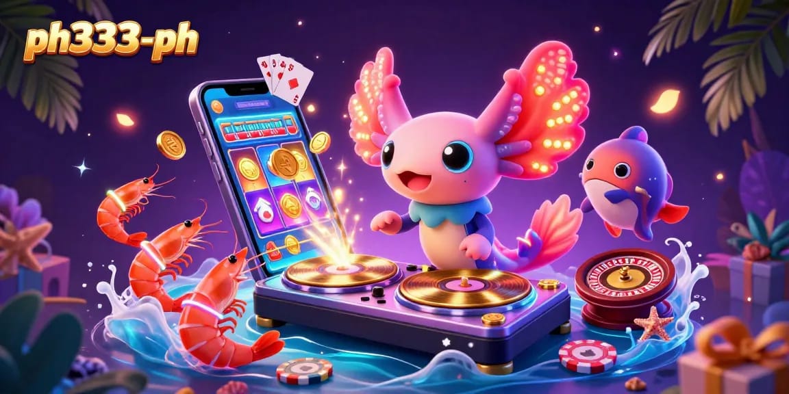 Engage in thrilling gameplay with the dynamic scene at ph333-ph featuring a DJ and vibrant underwater characters celebrating casino fun.