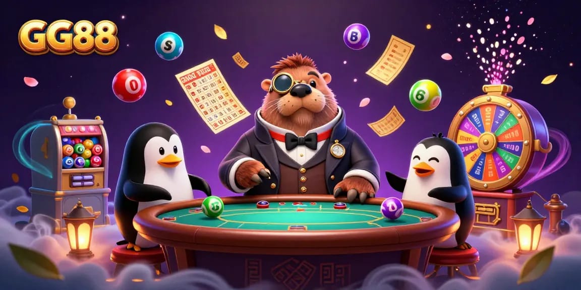 Experience vibrant gaming with GG88's underwater poker scene featuring lively characters.
