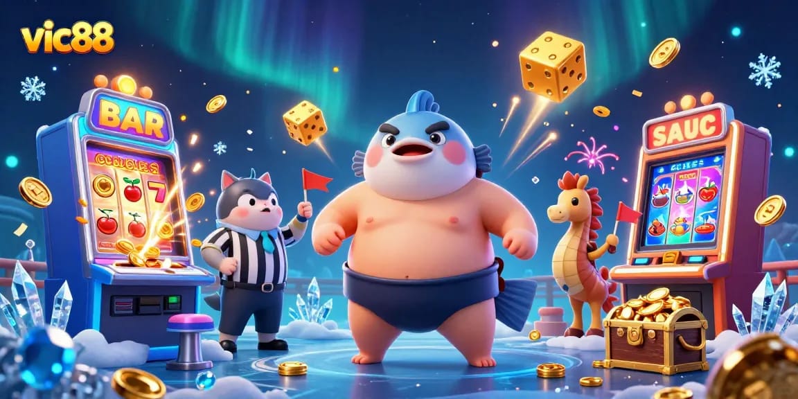 vic88 players enjoying colorful underwater slot games with dynamic elements and engaging characters.