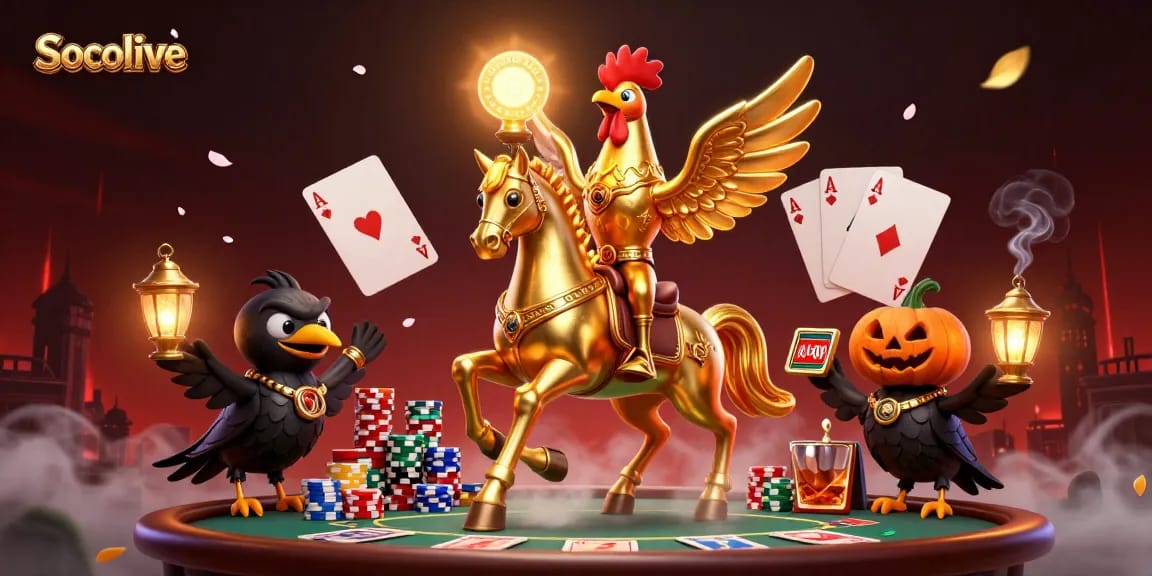 Socolive captivates viewers with an extravagant casino scene featuring stunning characters and vivid gaming elements.