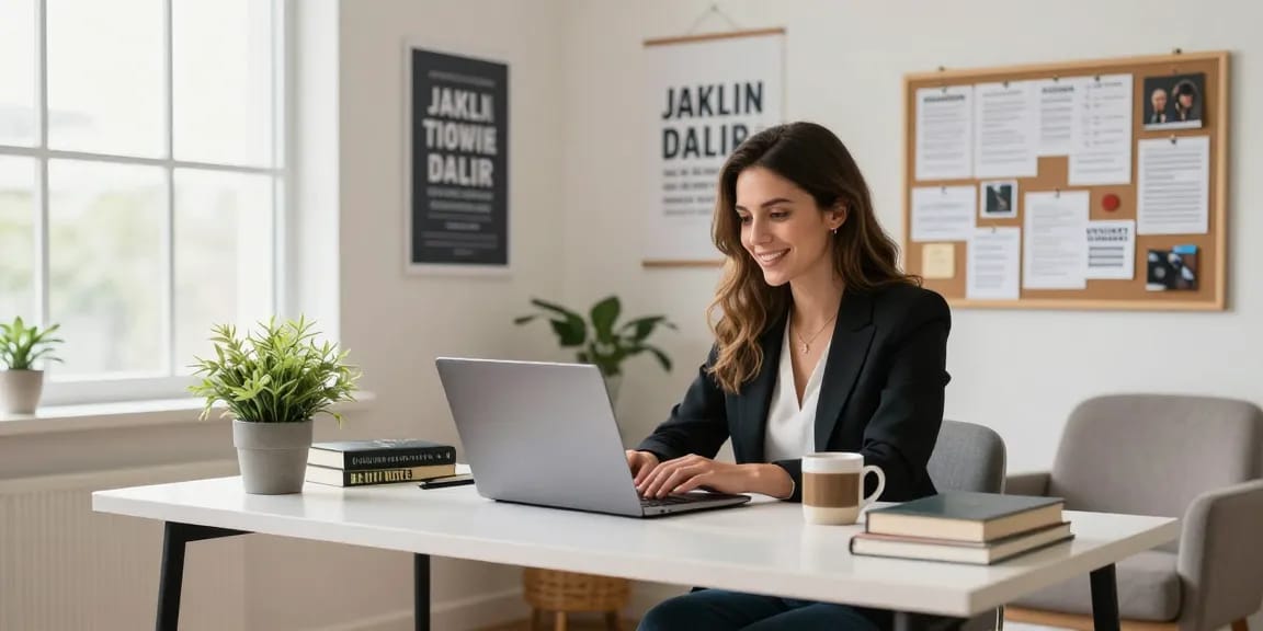 Jaklin Dalir inspiring personal branding scene in a modern home office.