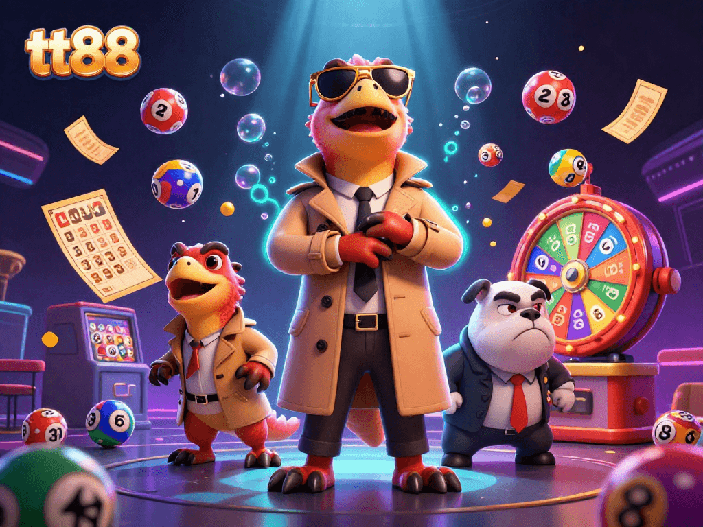 Experience thrilling gaming action at tt88 with cartoon raptors attempting entry to a VIP casino lounge.