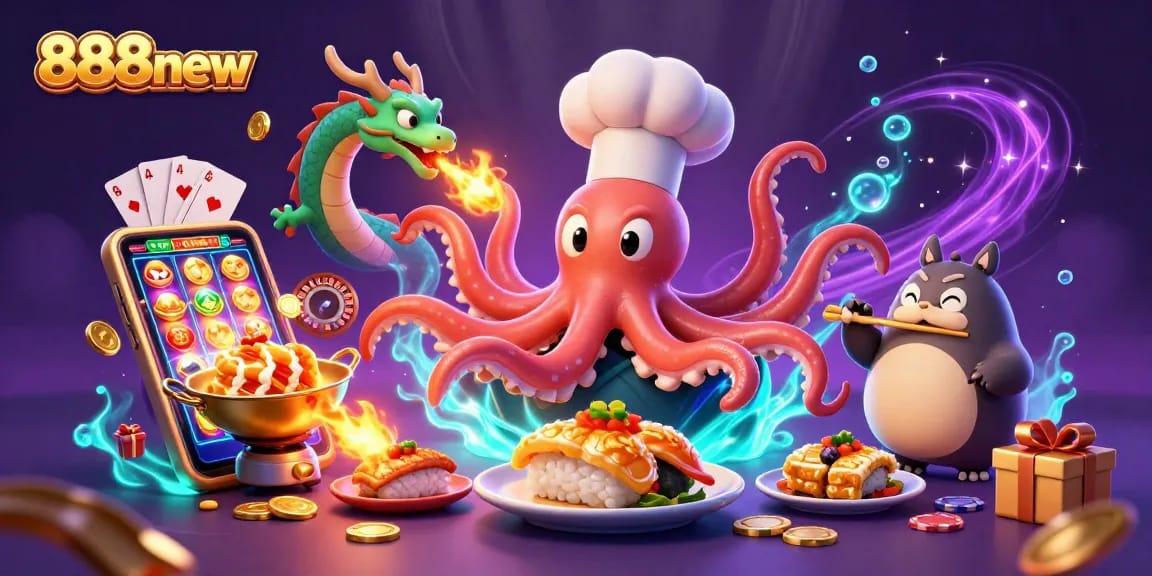 Experience the excitement of 888new's vibrant casino scene with dynamic characters and rich gaming elements.