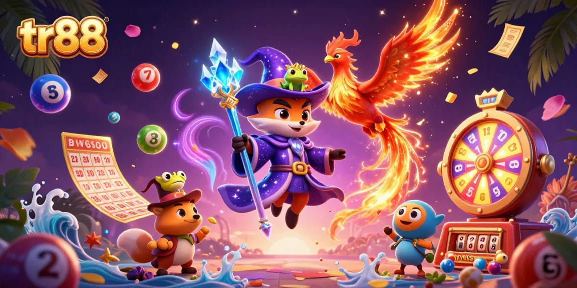 Experience thrilling moments at tr88 with a wizard fox, phoenix, and dynamic lottery elements.