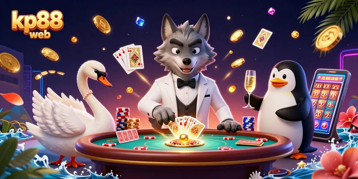 Experience thrilling gameplay at kp88 web with a vibrant casino scene featuring engaging characters and rich game elements.