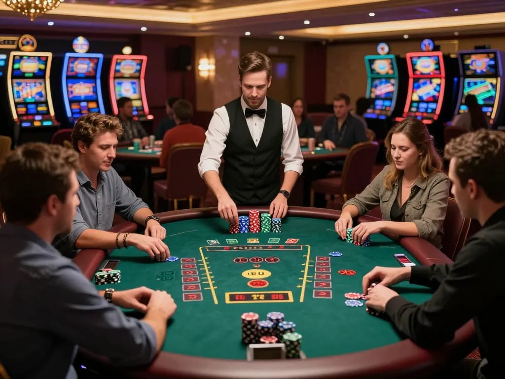 Players experiencing thrilling blackjack games at 78win's live dealer casino set up.