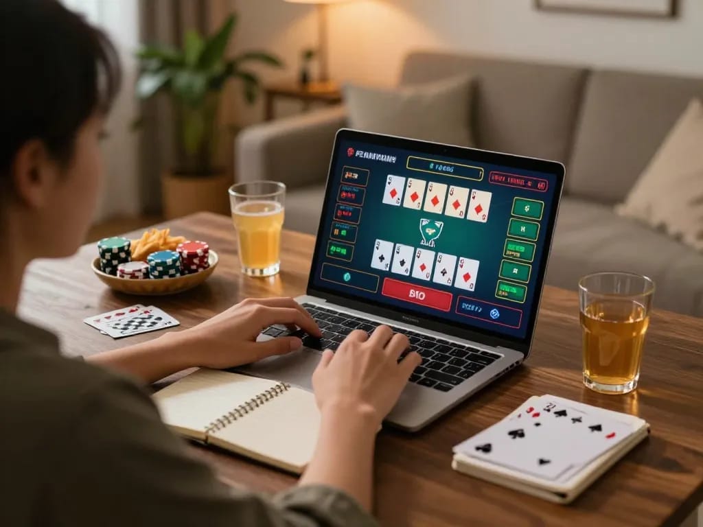 Engaging gameplay on kuwin com during a live dealer blackjack session at home