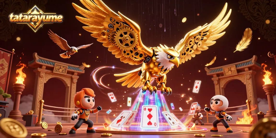 Tatarayume captivates players with vibrant 3D adventure diving through holographic cards and golden coins.