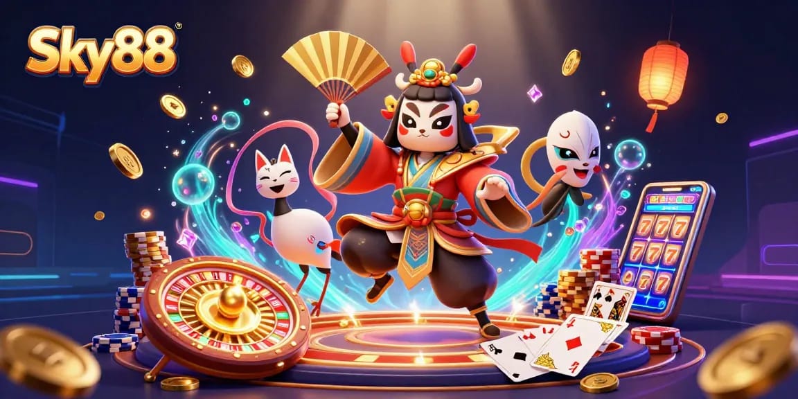 Experience thrilling gameplay at Sky88 with captivating visuals and exciting casino elements.