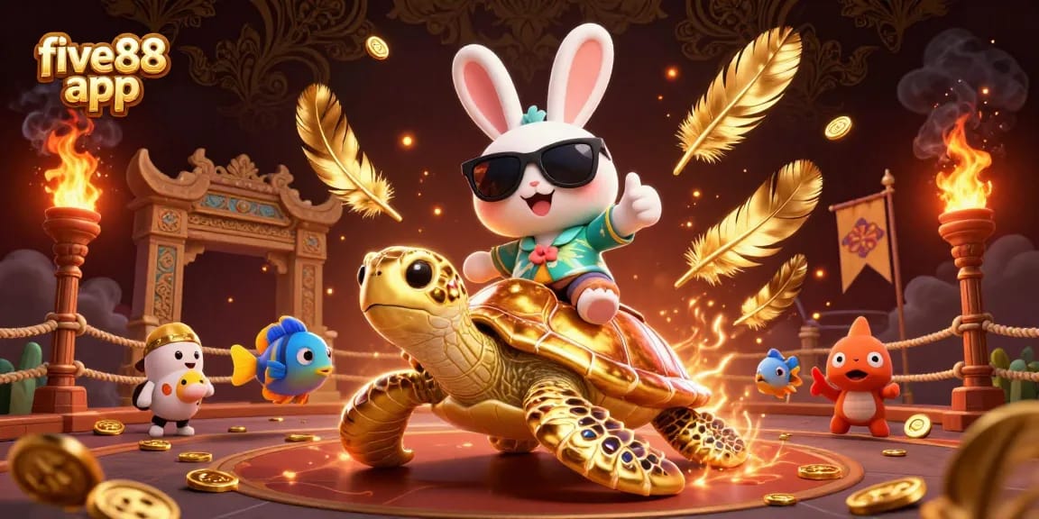 Experience the excitement of the five88 app with vibrant characters and dynamic casino elements.
