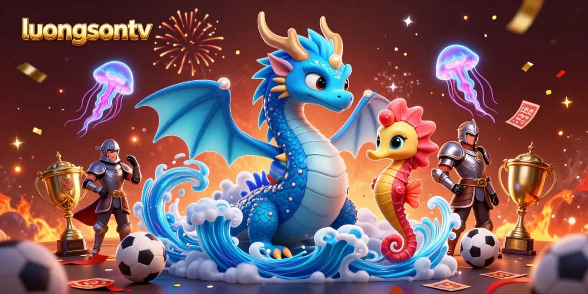 Experience the thrill of luongsontv sports betting with vibrant visuals of mystical characters and dynamic elements.