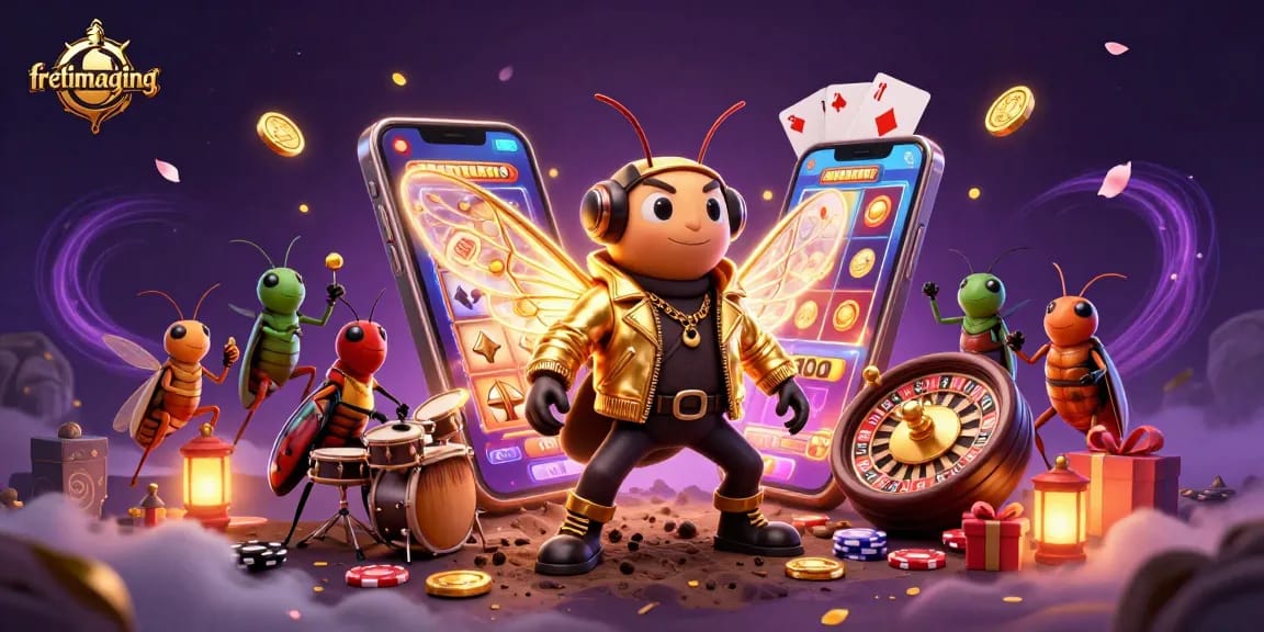 Experience thrilling wins at fretimaging with our vibrant casino scene showcasing a cicada rock star and exciting games.