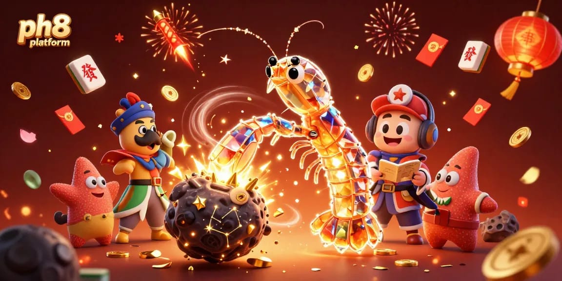 Experience the thrill of the ph8 platform with vibrant casino-themed characters and elements in action.