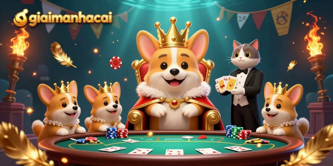 Engage in thrilling gameplay at giaimanhacai with vibrant casino-themed characters and rich visual elements.