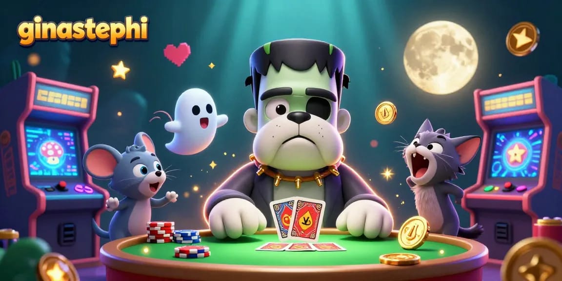 Experience thrilling gameplay at ginastephi with a Frankenstein bulldog monster, adding excitement to your betting!