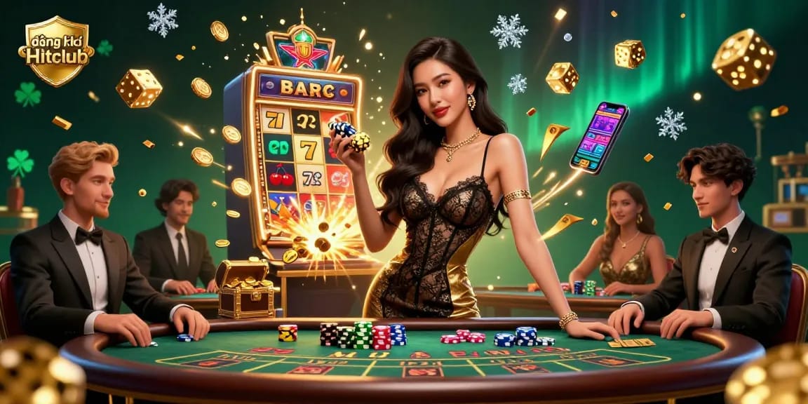Experience the excitement of đăng ký Hitclub with a stunning 3D casino scene featuring glamorous gameplay and vibrant visuals.