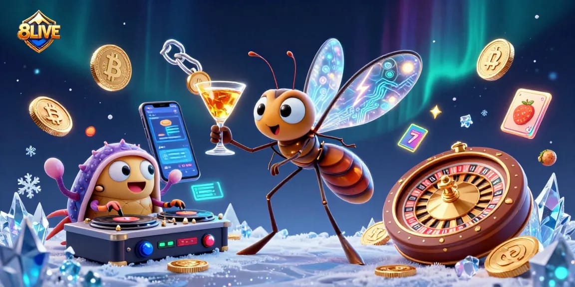 Engage with 8LIVE's vibrant casino gaming world featuring dynamic characters and rich, immersive elements.