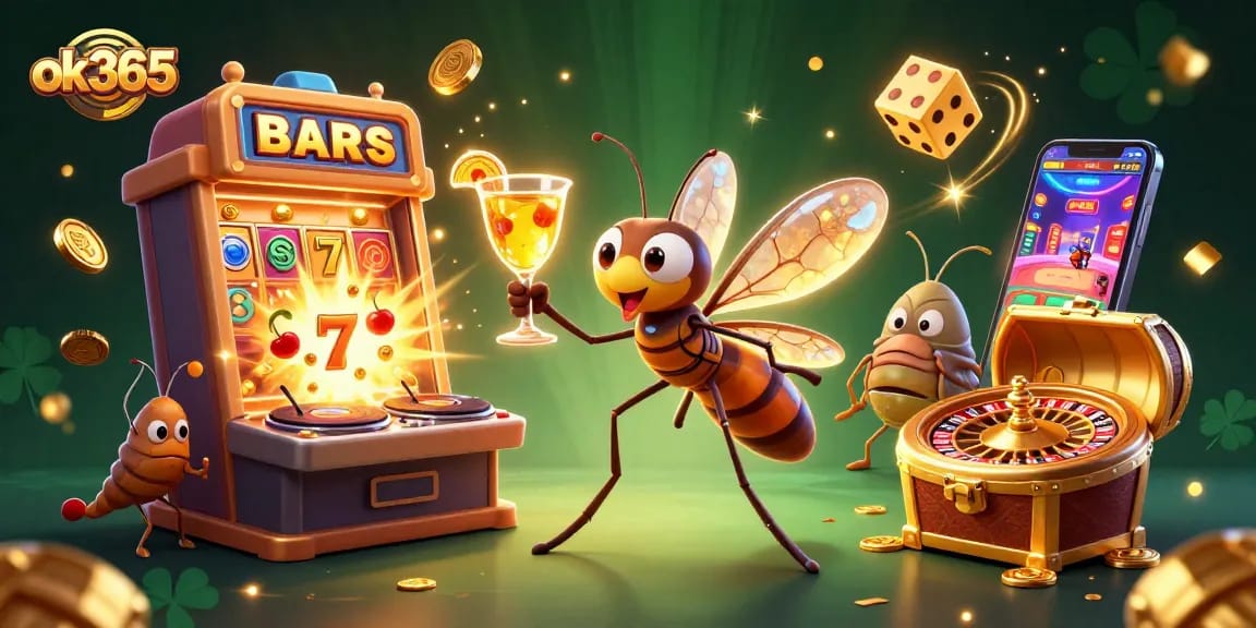 Engage with thrilling games at ok365, featuring an exciting casino scene with vibrant characters and dynamic action.